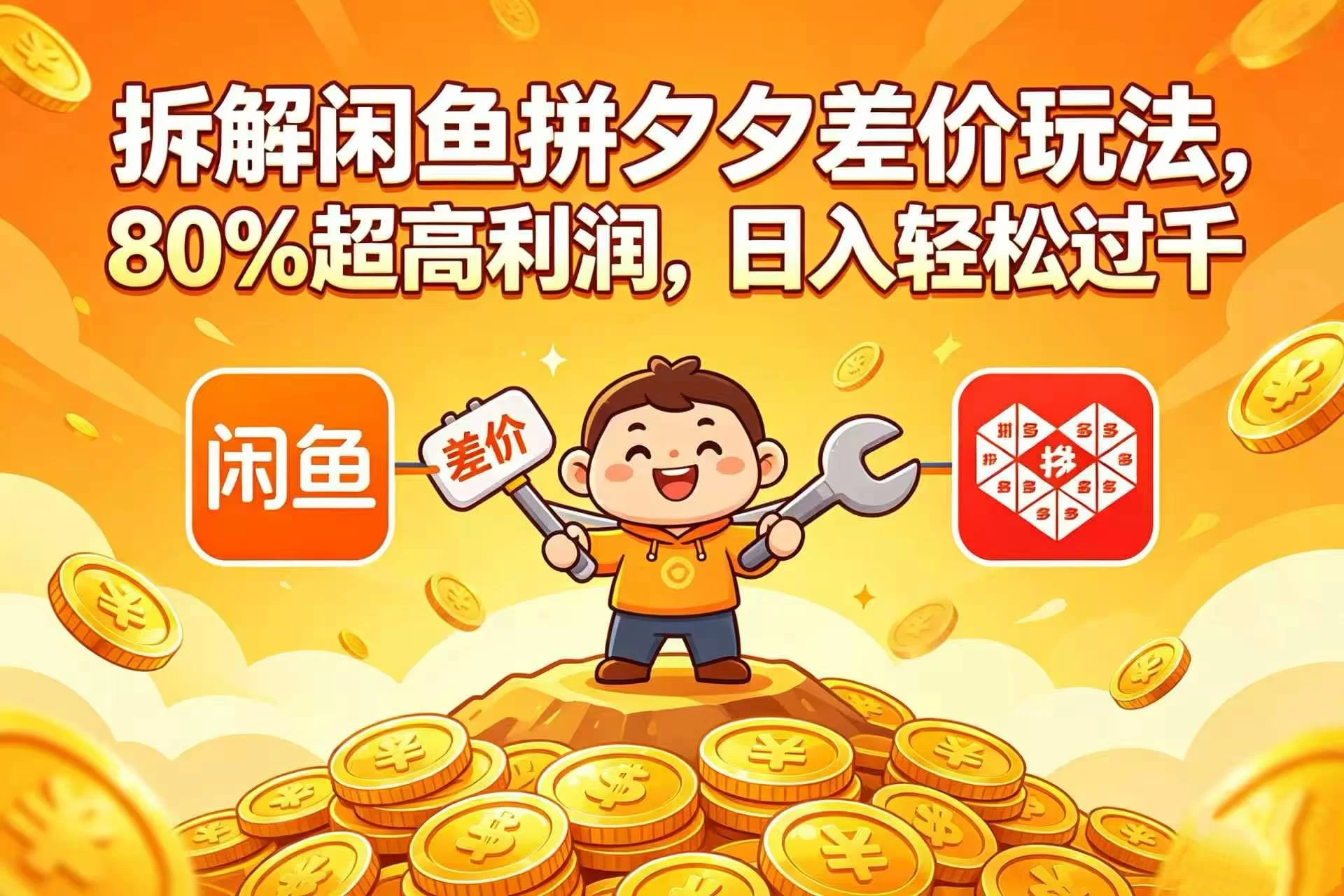 拆解闲鱼拼夕夕差价玩法，80% 超高利润，日入轻松过千 第1张